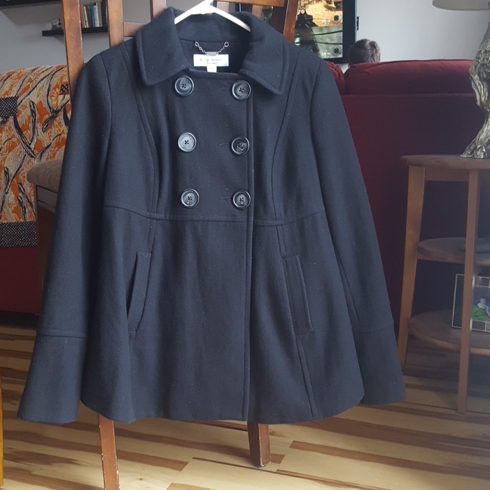 Black Maternity  Pea Coat